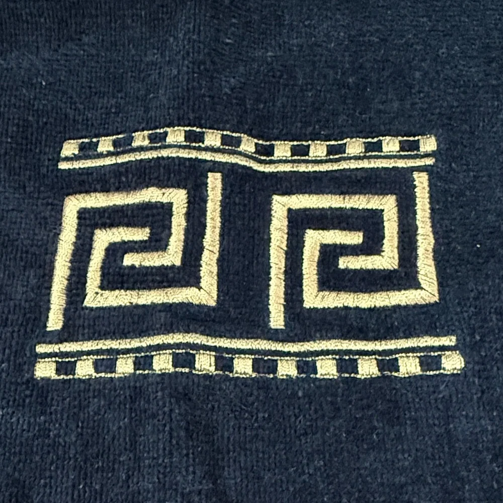 Black and Gold Greek key Hand Towel